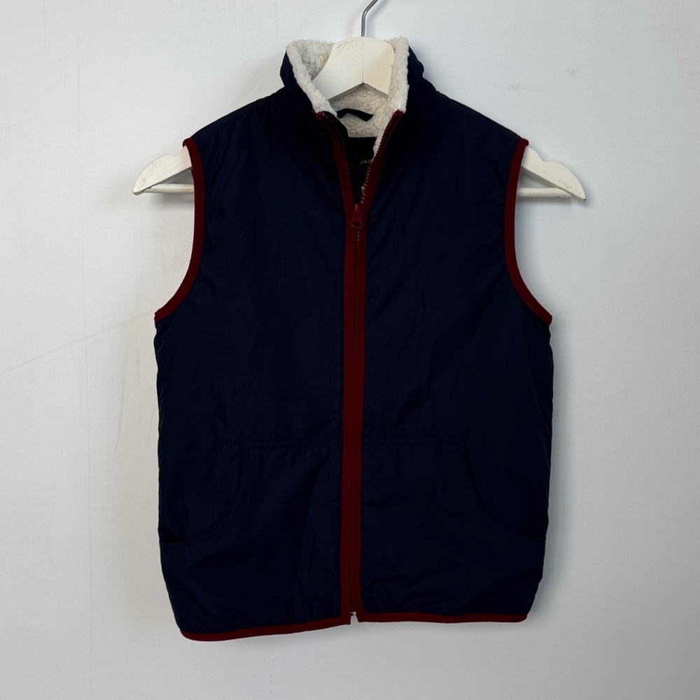 Jack and Janie Navy Nylon Sherpa Lined Vest Size 7/8
